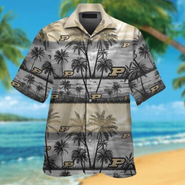 Purdue Boilermakers Short Sleeve Button Up Tropical Hawaiian Shirt Ver05