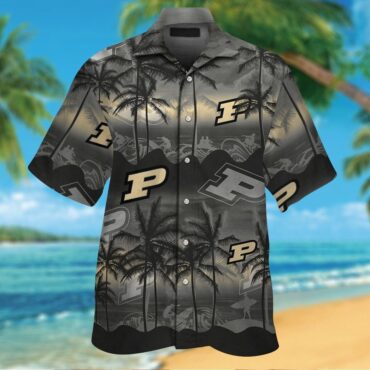 Purdue Boilermakers Short Sleeve Button Up Tropical Hawaiian Shirt Ver06