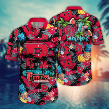 Rutgers Scarlet Knights Ncaa Hawaiian Shirt Sunshinetime Aloha Shirt