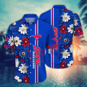 SMU Mustangs Ncaa Hawaiian Shirt Daylight Aloha Shirt