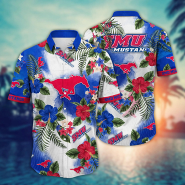 SMU Mustangs Ncaa Hawaiian Shirt Ocean Wavestime Aloha Shirt