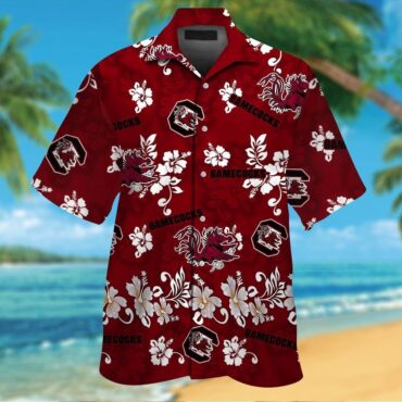 South Carolina Gamecocks Short Sleeve Button Up Tropical Hawaiian Shirt Ver09
