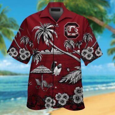 South Carolina Gamecocks Short Sleeve Button Up Tropical Hawaiian Shirt Ver010