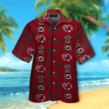 South Carolina Gamecocks Short Sleeve Button Up Tropical Hawaiian Shirt Ver012