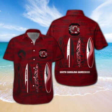 South Carolina Gamecocks Short Sleeve Button Up Tropical Hawaiian Shirt Ver024