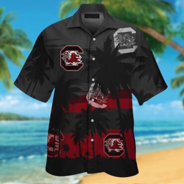South Carolina Gamecocks Short Sleeve Button Up Tropical Hawaiian Shirt Ver027