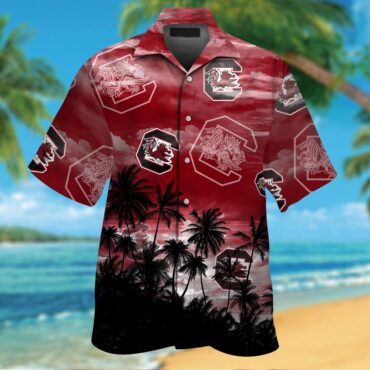 South Carolina Gamecocks Short Sleeve Button Up Tropical Hawaiian Shirt Ver028