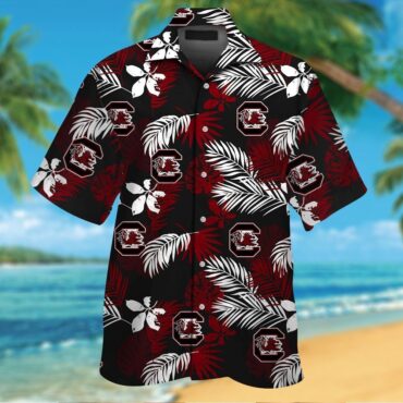 South Carolina Gamecocks Short Sleeve Button Up Tropical Hawaiian Shirt Ver06