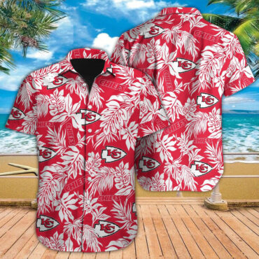 Kansas City Chiefs Hawaiian Shirt Tropical Leafs Design Aloha Shirts