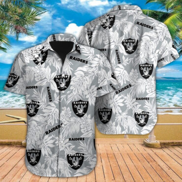 Las Vegas Raiders Hawaiian Shirt Tropical Leafs Design Aloha Shirts