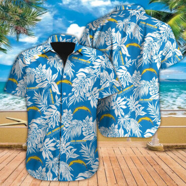 Los Angeles Chargers Hawaiian Shirt Tropical Leafs Design Aloha Shirts