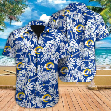 Los Angeles Rams Hawaiian Shirt Tropical Leafs Design Aloha Shirts