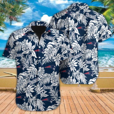 New England Patriots Hawaiian Shirt Tropical Leafs Design Aloha Shirts