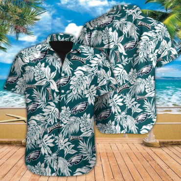 Philadelphia Eagles Hawaiian Shirt Tropical Leafs Design Aloha Shirts