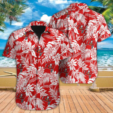 Tampa Bay Buccaneers Hawaiian Shirt Tropical Leafs Design Aloha Shirts