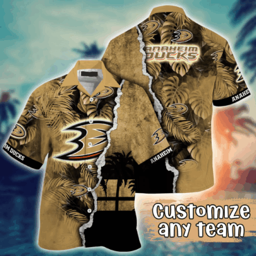 Anaheim Ducks NHL Hawaiian Shirt Custom Straw Hats Aloha Shirt