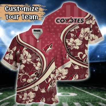 Arizona Coyotes NHL US Flag Hawaiian Shirt Custom Summer Aloha Shirt