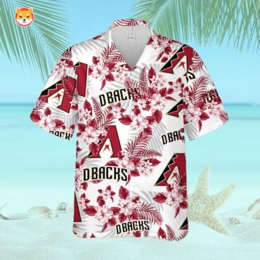 Arizona Diamondbacks Flowers Pattern 3D All Over Print Hawaiian Shirt Gift For Diamondbacks Fans