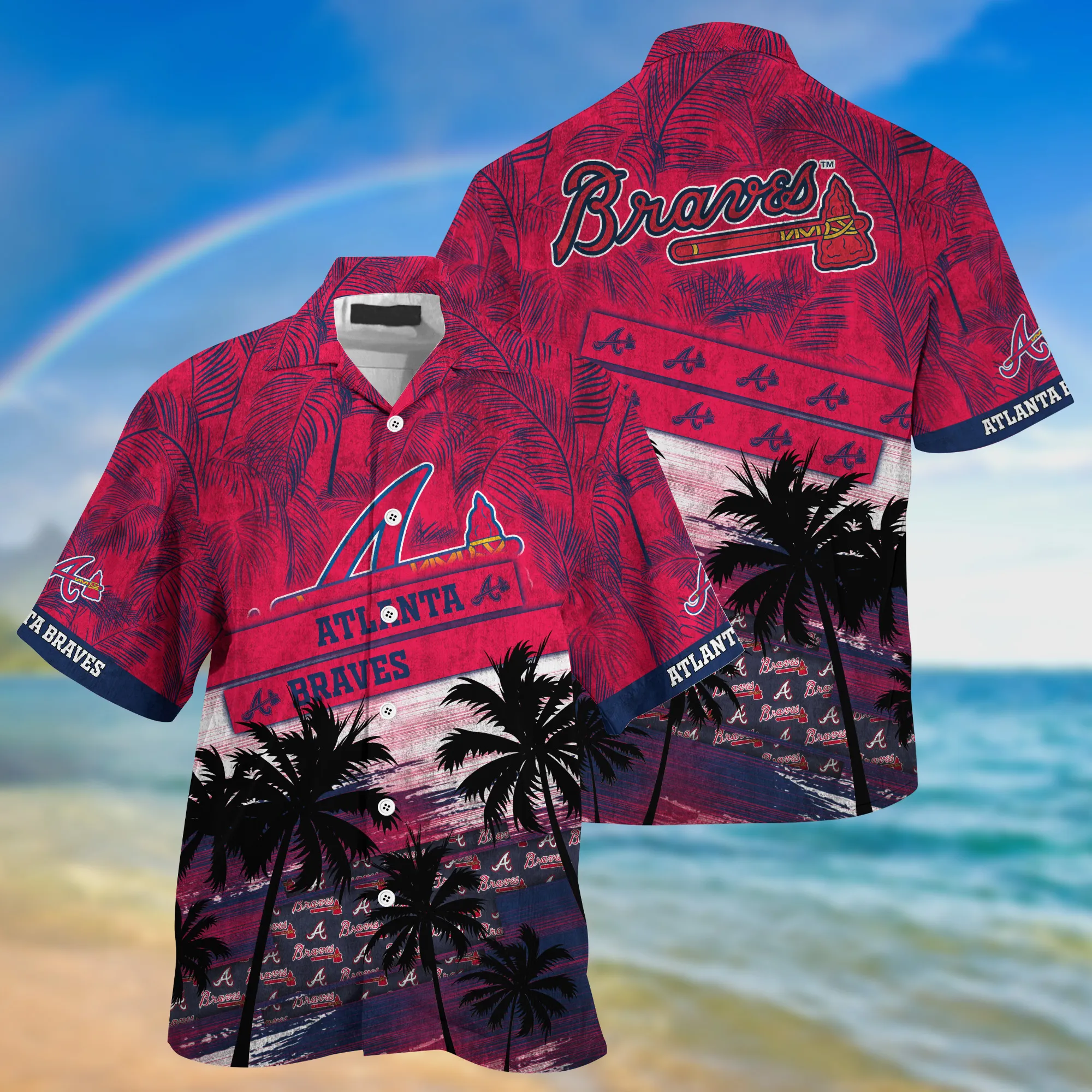 Atlanta Braves MLB Palm Tree Pattern Hawaii Shirt For Sports Fans Unisex Sport Hawaii Shirt