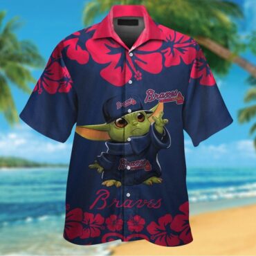 Atlanta Braves Baby Yoda Hawaiian Short Sleeve Tropical Shirt