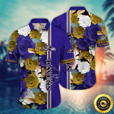 Baltimore Ravens Hawaii Shirt  Flower Laid Back Hawaiian Charm