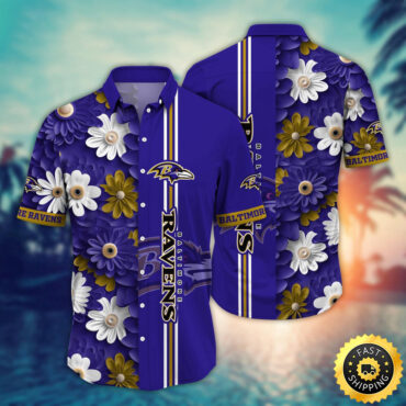 Baltimore Ravens Hawaii Shirt  Flower Laid Back Hawaiian Charm