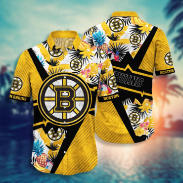 Boston Bruins Nhl Hawaiian Shirt Ice Cold Drinks Aloha Shirt