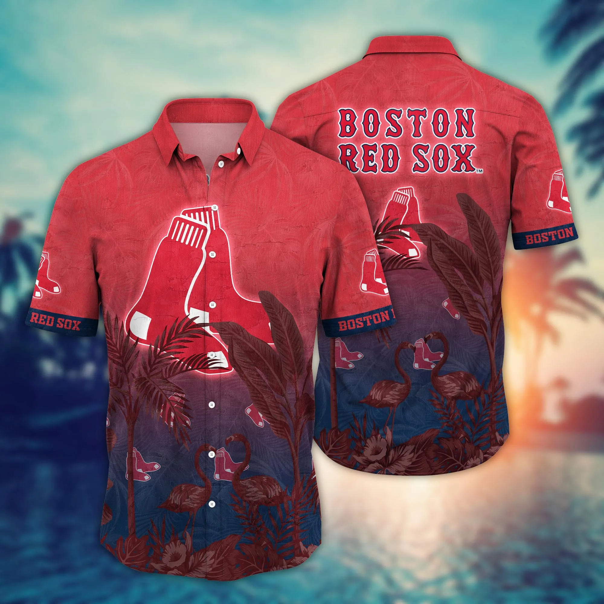 Boston Red Sox MLB Hawaiian Shirt Blooming Flowerstime Aloha Shirt