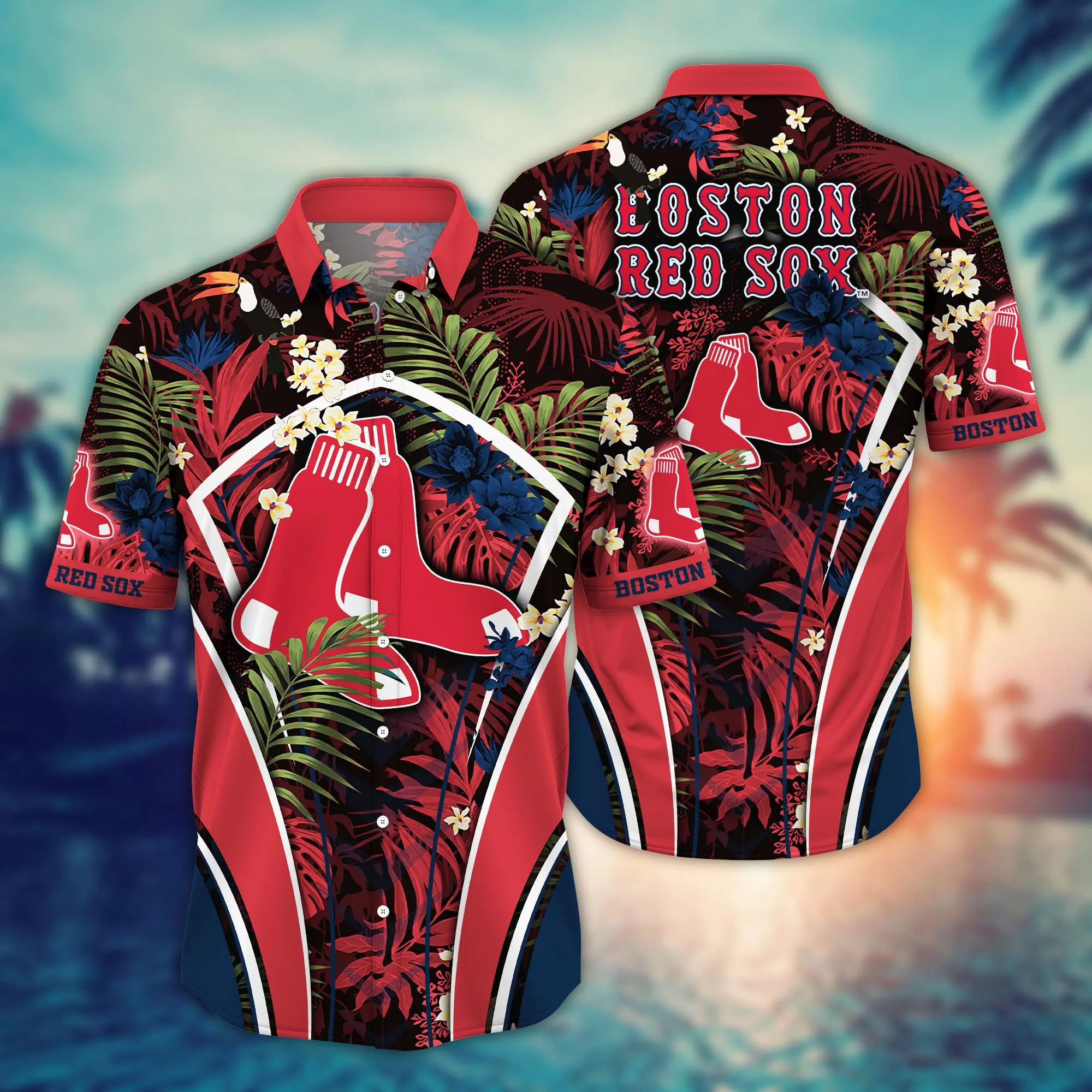 Boston Red Sox MLB Hawaiian Shirt Leisure Aloha Shirt