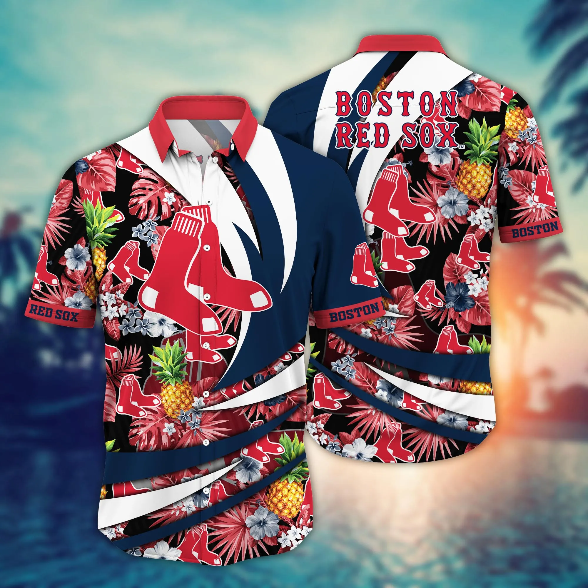 Boston Red Sox MLB Hawaiian Shirt Sandcastles Aloha Shirt