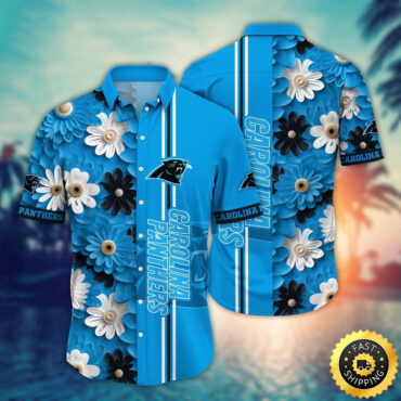 Carolina Panthers Hawaii Shirt Flower Sporty And Stylish