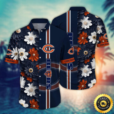 Chicago Bears Hawaii Shirt Flower Sporty And Stylish