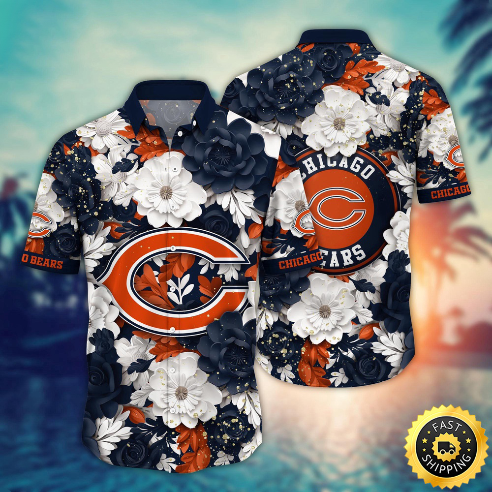 Chicago Bears Hawaii Shirt Flower Summer Vibes