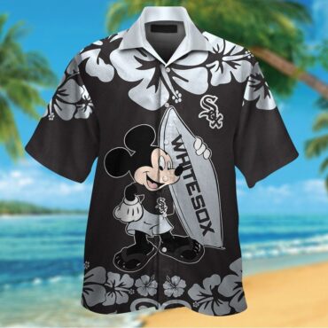 Chicago White Sox Mickey Mouse Short Sleeve Button Up Tropical Hawaiian Shirt