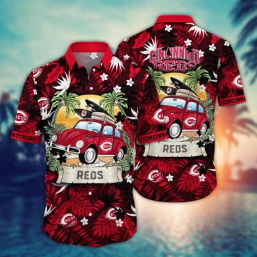 Cincinnati Reds MLB Hawaiian Shirt Campingtime Aloha Shirt