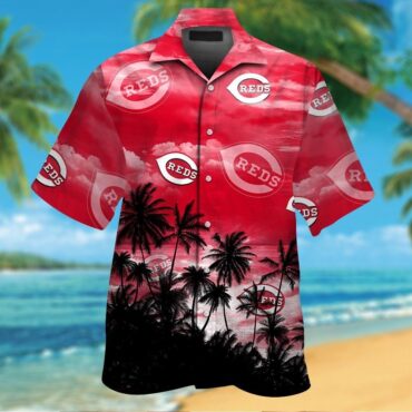 Cincinnati Reds Short Sleeve Button Up Tropical Hawaiian Shirt Ver02