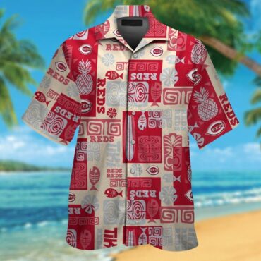 Cincinnati Reds Short Sleeve Button Up Tropical Hawaiian Shirt Ver04