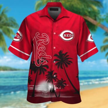 Cincinnati Reds Short Sleeve Button Up Tropical Hawaiian Shirt Ver05
