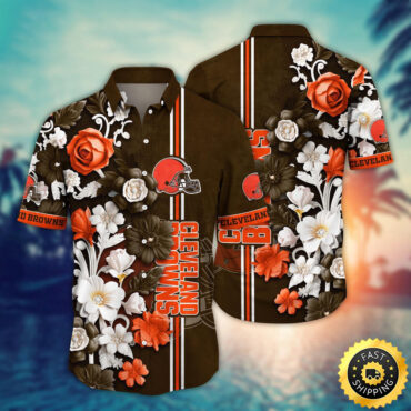Cleveland Browns Hawaii Shirt  Flower Aloha Shirt For Football Fans