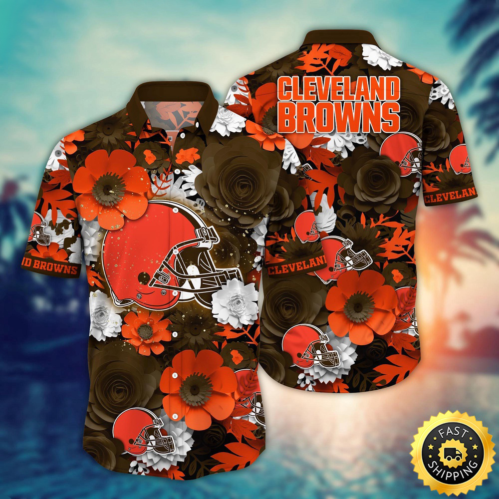 Cleveland Browns Hawaii Shirt Flower Colorful Coastal Wear
