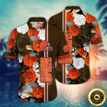 Cleveland Browns Hawaii Shirt  Flower Laid Back Hawaiian Charm