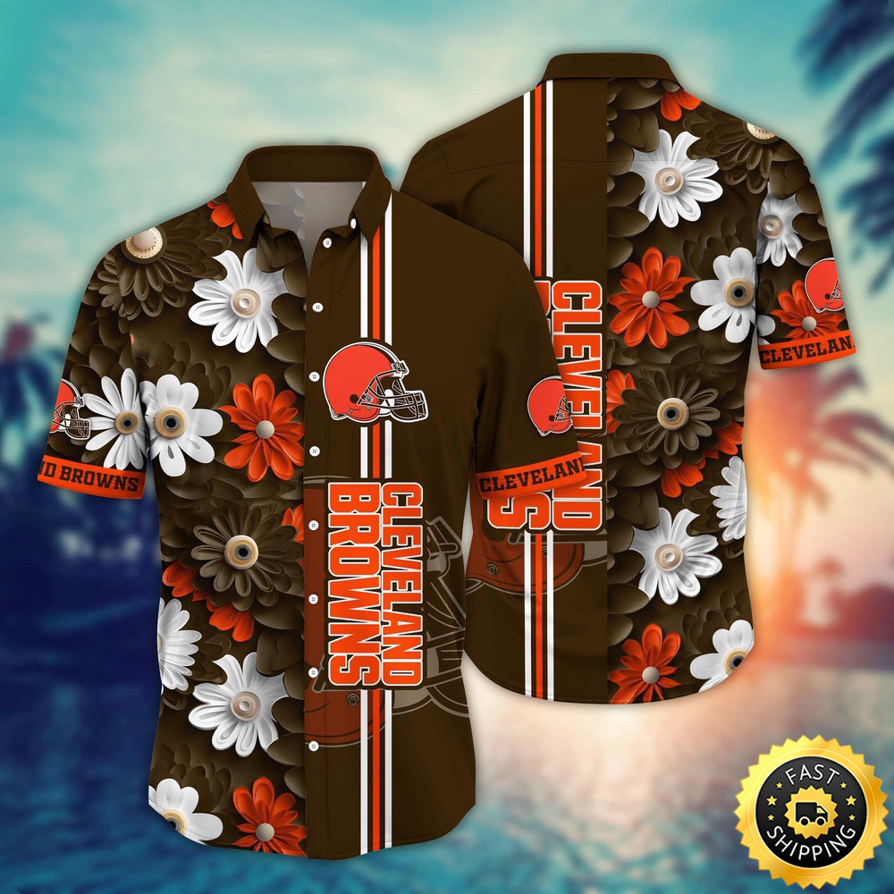 Cleveland Browns Hawaii Shirt Flower Sporty And Stylish