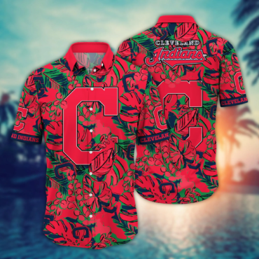Cleveland Indians MLB Hawaiian Shirt Parasols Aloha Shirt