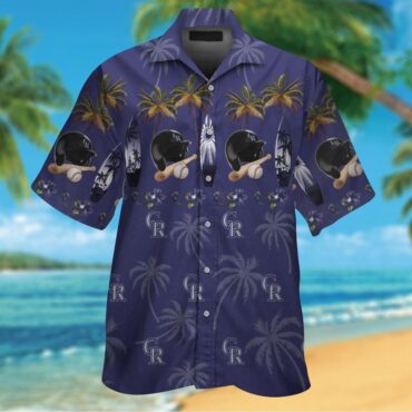 Colorado Rockies Short Sleeve Button Up Tropical Hawaiian Shirt Ver04