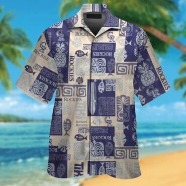 Colorado Rockies Short Sleeve Button Up Tropical Hawaiian Shirt Ver06