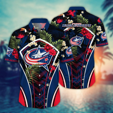 Columbus Blue Jackets Nhl Hawaiian Shirt Sunshine Cup Tie Shirts