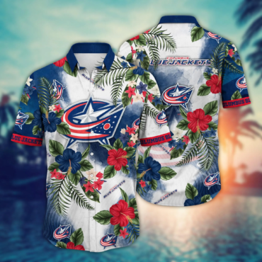 Columbus Blue Jackets Nhl Hawaiian Shirt Warm Daystime Aloha Shirt