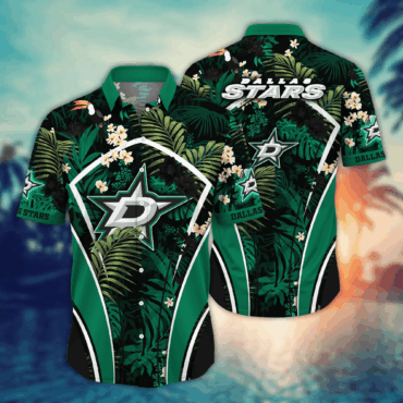Dallas Stars Nhl Hawaiian Shirt Ocean Waves Aloha Shirt