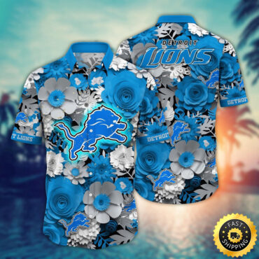 Detroit Lions Hawaii Shirt  Flower Colorful Coastal Wear