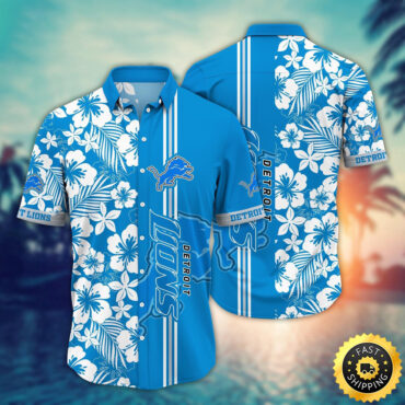 Detroit Lions Hawaii Shirt  Flower Exotic Island Fashion